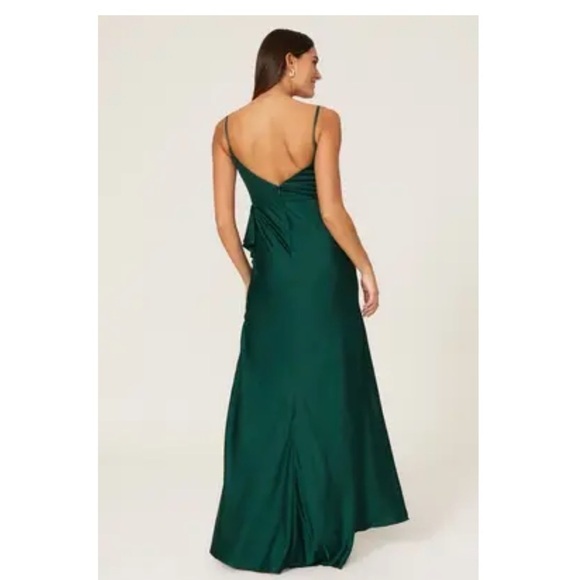 leena for Mac Duggal Satin Ruffled Gown - Picture 3 of 16